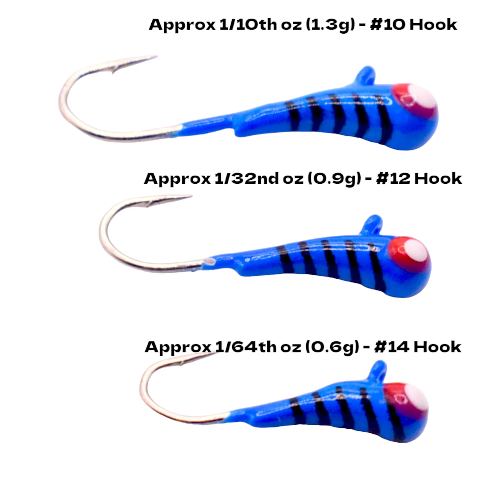 MN MADE OUTDOORS BLUE STRIPE GLOW TUNGSTEN KANOE JIG