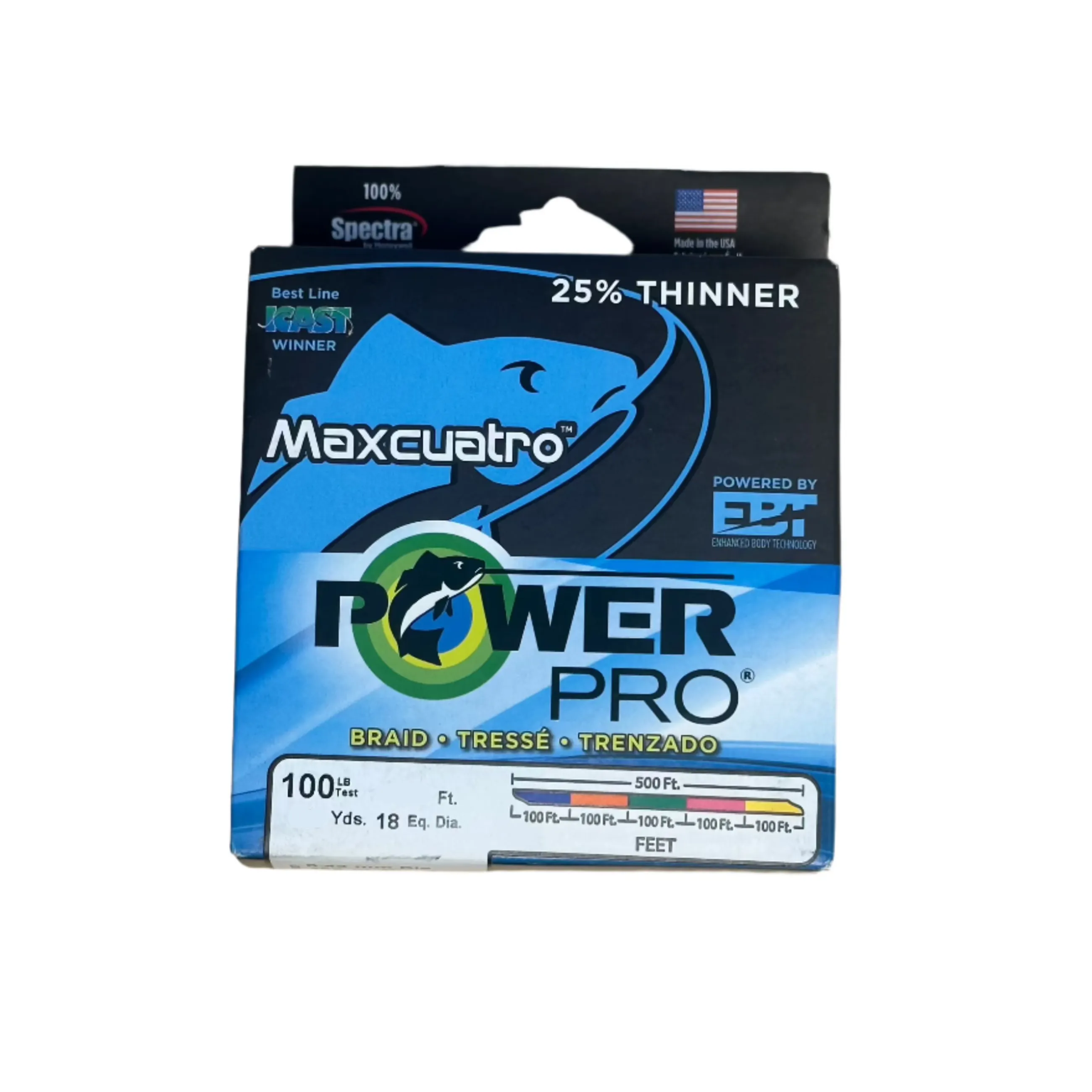 Power Pro Maxcuatro Metered Braided Line 333 Yards