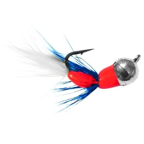 SILVER RED WHITE AND BLUE TUNGSTEN AKUA JIG FLARE