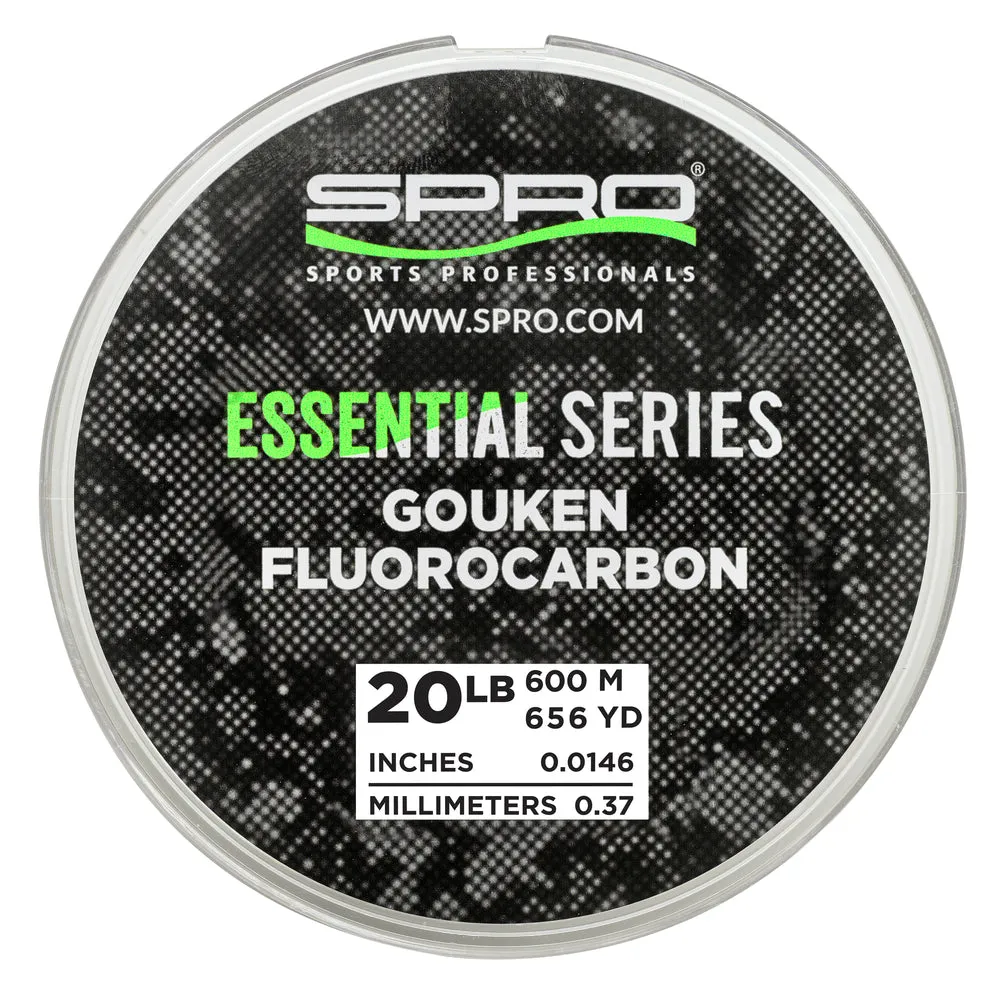 Spro Essential Series Gouken Fluorocarbon Line 656 Yard Spool
