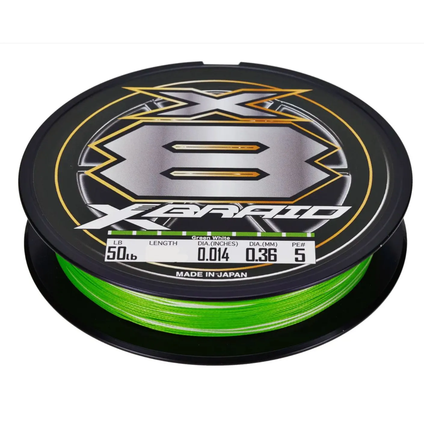 X-Braid X8 Braided Line Green White 330 Yards